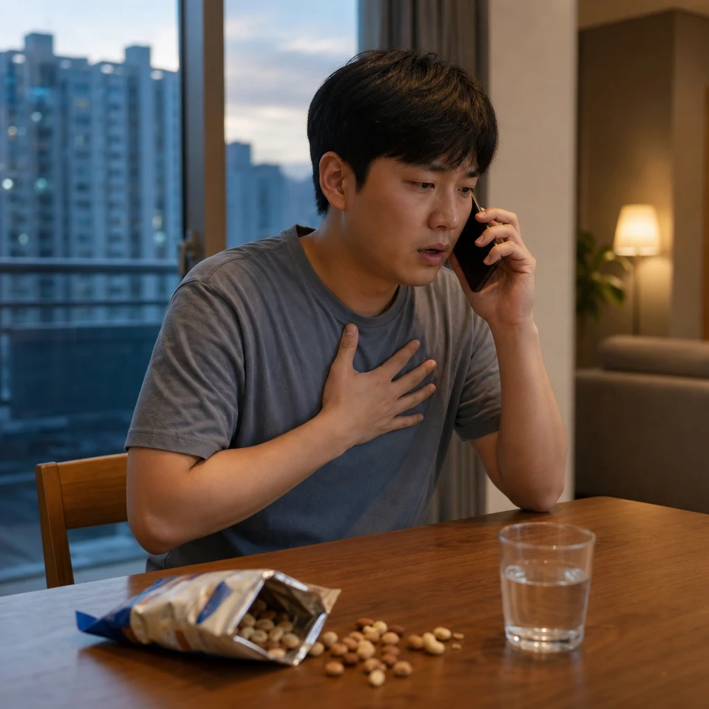 견과류 먹고 숨이 찼다면 청주 음식알레르기 검사보다 응급진료가 먼저인가요?